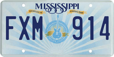 MS license plate FXM914