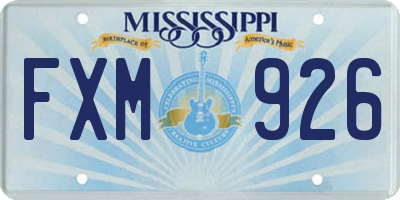 MS license plate FXM926