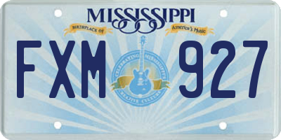 MS license plate FXM927