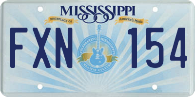MS license plate FXN154