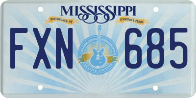 MS license plate FXN685