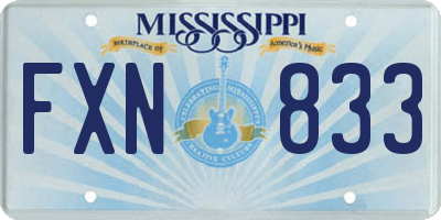 MS license plate FXN833