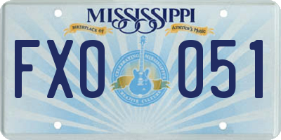 MS license plate FXO051