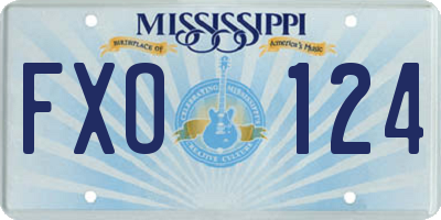 MS license plate FXO124