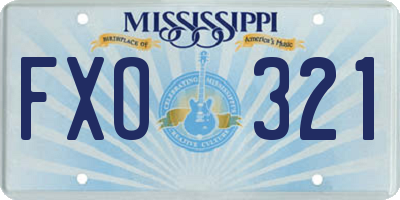 MS license plate FXO321