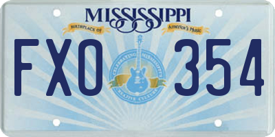 MS license plate FXO354