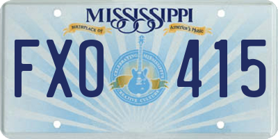 MS license plate FXO415