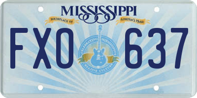 MS license plate FXO637