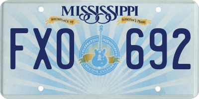 MS license plate FXO692