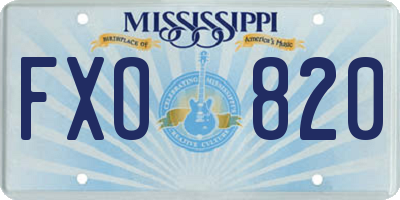 MS license plate FXO820