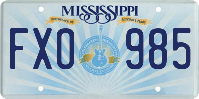 MS license plate FXO985