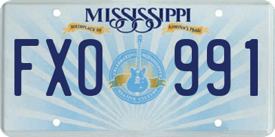 MS license plate FXO991