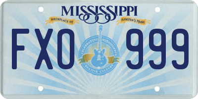 MS license plate FXO999