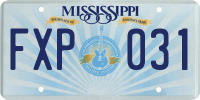MS license plate FXP031