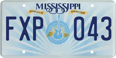 MS license plate FXP043