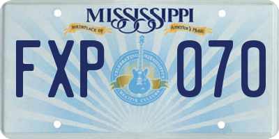 MS license plate FXP070
