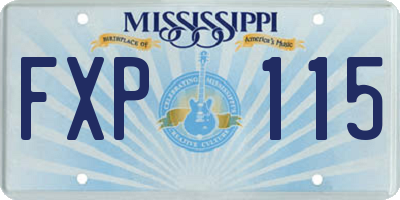 MS license plate FXP115