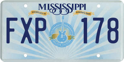 MS license plate FXP178