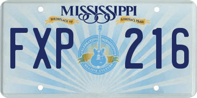 MS license plate FXP216