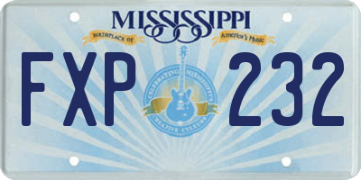 MS license plate FXP232