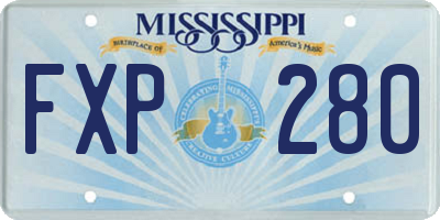 MS license plate FXP280