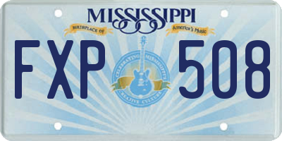 MS license plate FXP508
