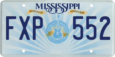 MS license plate FXP552