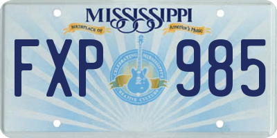 MS license plate FXP985