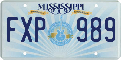 MS license plate FXP989