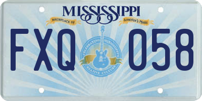 MS license plate FXQ058