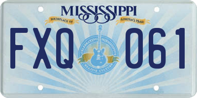 MS license plate FXQ061