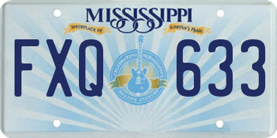 MS license plate FXQ633