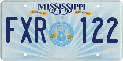 MS license plate FXR122