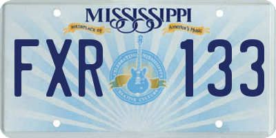 MS license plate FXR133