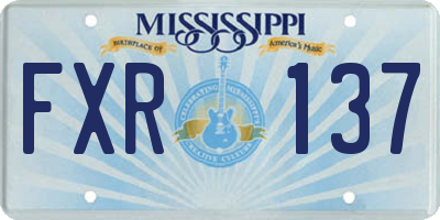 MS license plate FXR137