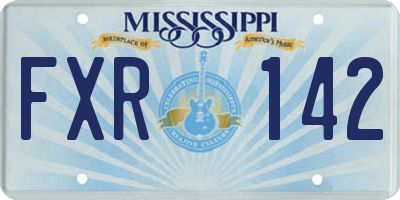 MS license plate FXR142