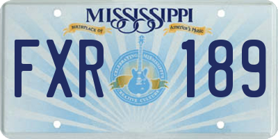 MS license plate FXR189