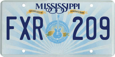 MS license plate FXR209