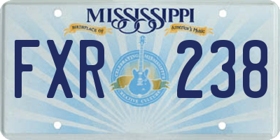 MS license plate FXR238