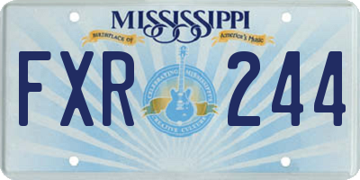 MS license plate FXR244