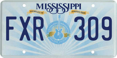 MS license plate FXR309
