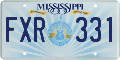 MS license plate FXR331