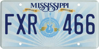 MS license plate FXR466
