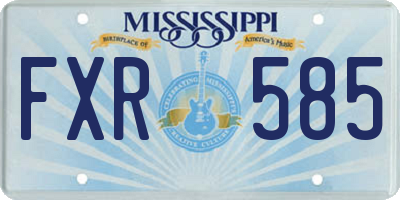 MS license plate FXR585