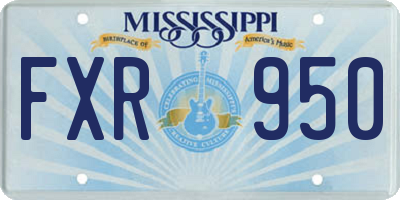 MS license plate FXR950