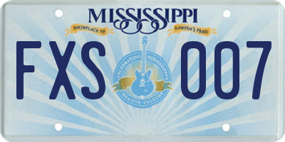 MS license plate FXS007