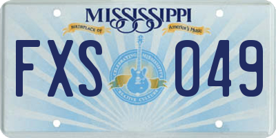 MS license plate FXS049