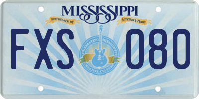 MS license plate FXS080