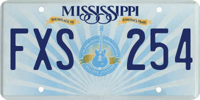 MS license plate FXS254