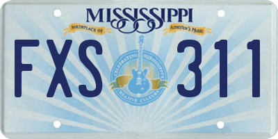 MS license plate FXS311